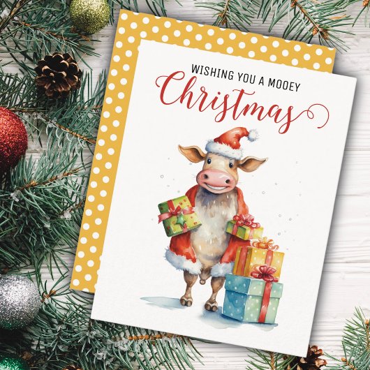 Kerst Koe Pun Feestdagenkaart