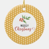 Kerst Koe Pun Keramisch Ornament (Achterkant)