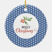 Kerst Koe Pun Keramisch Ornament (Achterkant)