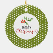 Kerst Koe Pun Keramisch Ornament (Achterkant)