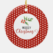 Kerst Koe Pun Keramisch Ornament (Achterkant)