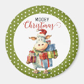 Kerst Koe Pun Magneet (Voorkant)