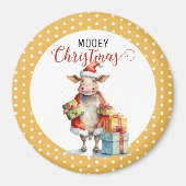 Kerst Koe Pun Magneet (Voorkant)