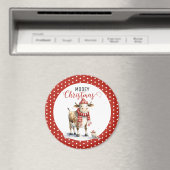 Kerst Koe Pun Magneet (Insitu (Vaatwasser))