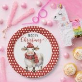 Kerst Koe Pun Papieren Bordje (Feest)