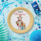 Kerst Koe Pun Papieren Bordje (Feest)
