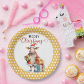 Kerst Koe Pun Papieren Bordje (Feest)