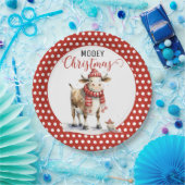 Kerst Koe Pun Papieren Bordje (Feest)