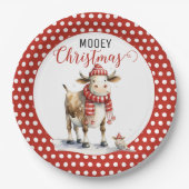 Kerst Koe Pun Papieren Bordje (Voorkant)