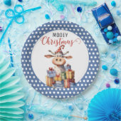 Kerst Koe Pun Papieren Bordje (Feest)