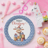 Kerst Koe Pun Papieren Bordje (Feest)