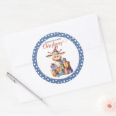 Kerst Koe Pun Ronde Sticker (Envelop)