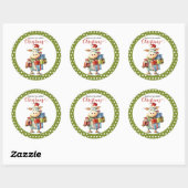Kerst Koe Pun Ronde Sticker (Vel)