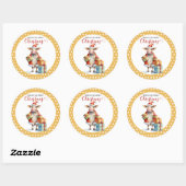 Kerst Koe Pun Ronde Sticker (Vel)