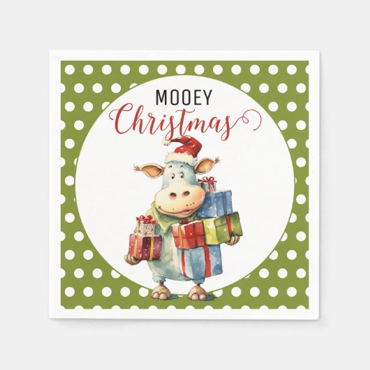 Kerst Koe Pun Servet (Voorkant)