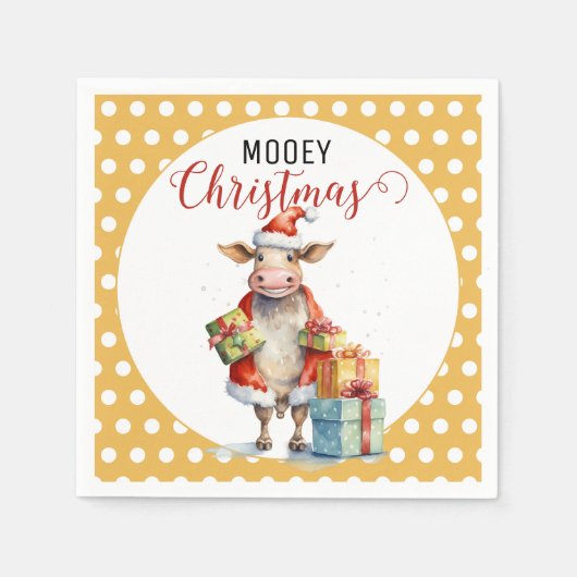 Kerst Koe Pun Servet (Voorkant)