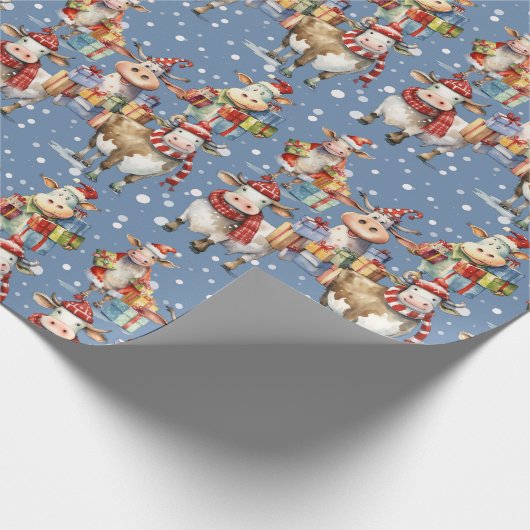 Kerst Koe Pun Wrapping Papier (Hoek)