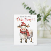 Kerst Koe Puns  Feestdagenkaart (Staand voorkant)