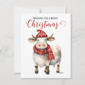 Kerst Koe Puns  Feestdagenkaart (Voorkant)