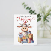 Kerst Koe Puns  Feestdagenkaart (Staand voorkant)