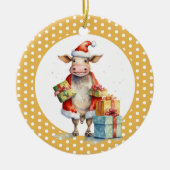 Kerst Koe Puns Keramisch Ornament (Voorkant)