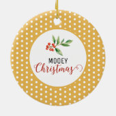 Kerst Koe Puns Keramisch Ornament (Achterkant)