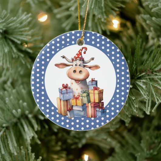 Kerst Koe Puns  Keramisch Ornament (Boom)
