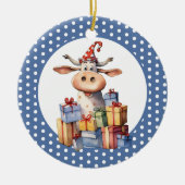 Kerst Koe Puns  Keramisch Ornament (Voorkant)