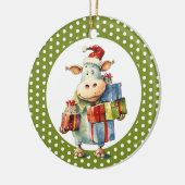 Kerst Koe Puns Keramisch Ornament (Links)
