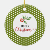 Kerst Koe Puns Keramisch Ornament (Achterkant)