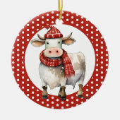 Kerst Koe Puns Keramisch Ornament (Voorkant)