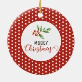Kerst Koe Puns Keramisch Ornament (Achterkant)