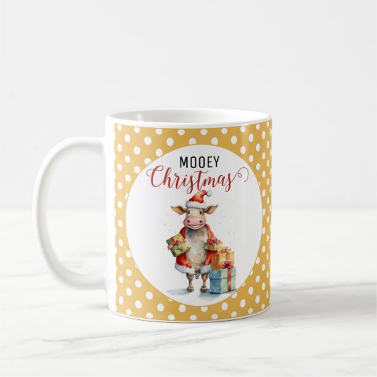 Kerst Koe Puns Koffiemok (Links)