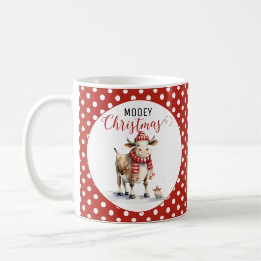 Kerst Koe Puns Koffiemok (Links)