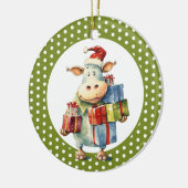 Kerst Koe Punt  Keramisch Ornament (Links)