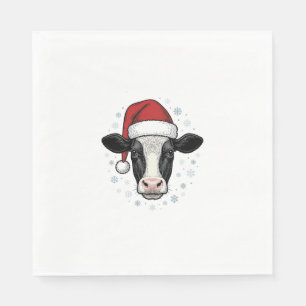 Kerst Koe Santa Hoed Vintage Boerderij Vakantie Sh Servet