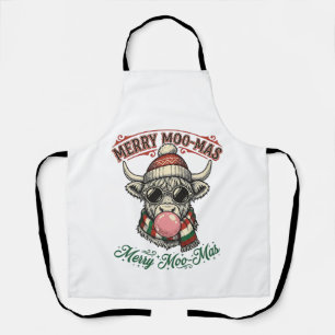 Kerst Koe Shirt Schattig Hoogland Vakantie Pun Des Schort