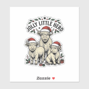 Kerst Koe Shirt Vintage Vakantie Kudde Kunst Sticker