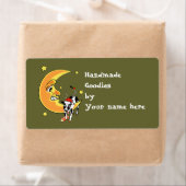 Kerst koe slonk over de maan etiket (Insitu)