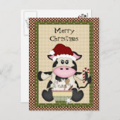 Kerst Koe vakantie briefkaart (Voorkant / Achterkant)
