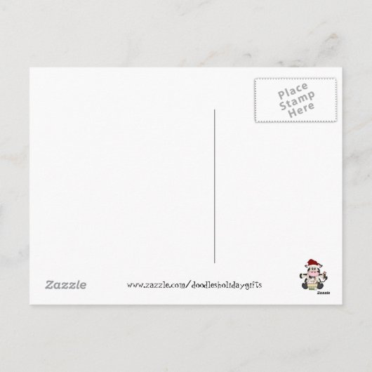Kerst Koe vakantie briefkaart (Achterkant)