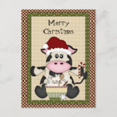 Kerst Koe vakantie briefkaart (Voorkant)