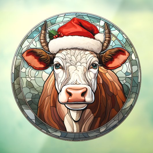 Kerst Koe Venster Cling Raamsticker (Vel 3)