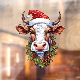 Kerst Koe Venster Cling Raamsticker