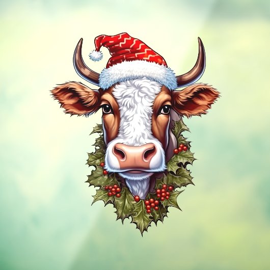 Kerst Koe Venster Cling Raamsticker (Vel 3)