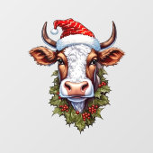 Kerst Koe Venster Cling Raamsticker (Vel)