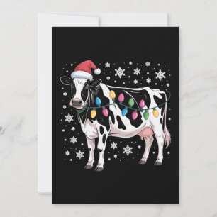 Kerst Koe Xmas Lichtjes Kerstmuts Boerderij Vakant Feestdagenkaart