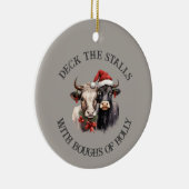 Kerst Koeien Boerderij Landelijk Rustiek Keramisch Ornament (Rechts)