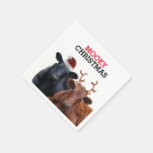 Kerst Koeien dragen Santa Hat en Antlers Servet (Hoek)