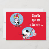 Kerst Koeien met Santa Hats Uitnodiging Sjabloon (Voorkant)